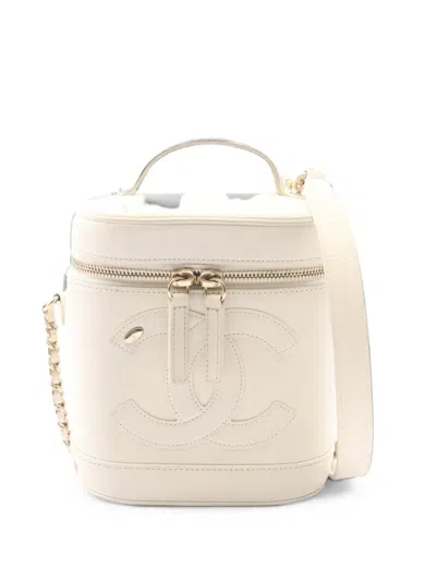 Pre-owned Chanel 2019 Cc Mania Cross Body Mini Bag In Neutrals