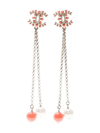 Pre-owned Chanel 2019 Cc Mark Drop Earrings In Gold