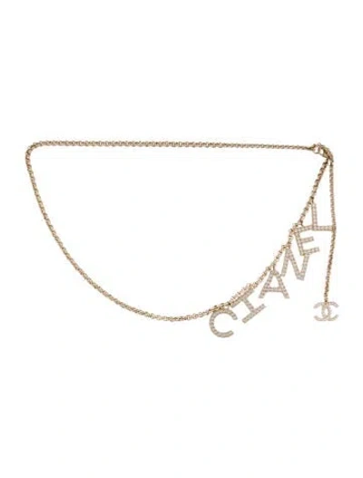 Pre-owned Chanel 2019 City Of Lights Waist Belt In Gold