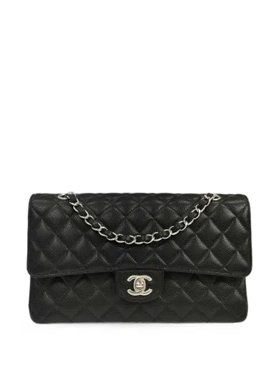 Chanel 2019 Classic Double Flap Quilted Shoulder Bag In Black