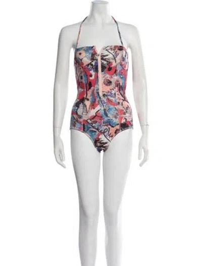 Pre-owned Chanel 2019 Coco Beach One-piece W/ Tags In Pink