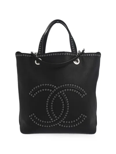 Pre-owned Chanel 2019 Coco Eyelets Tote Bag In 黑色