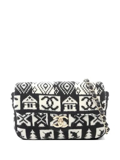 Pre-owned Chanel 2019 Coco Neige Shoulder Bag In Black
