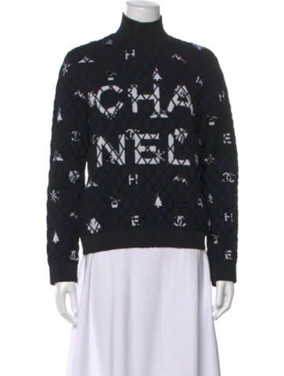 Pre-owned Chanel 2019 Coco Neige Sweater In Black