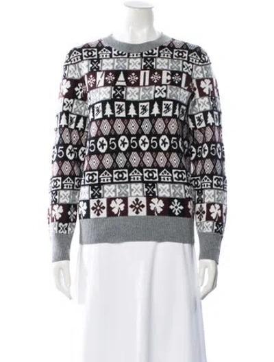 Pre-owned Chanel 2019 Coco Neige Sweater In Gray
