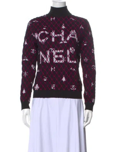 Pre-owned Chanel 2019 Coco Neige Sweater In Purple