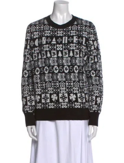 Pre-owned Chanel 2019 Coco Neige Sweater In White