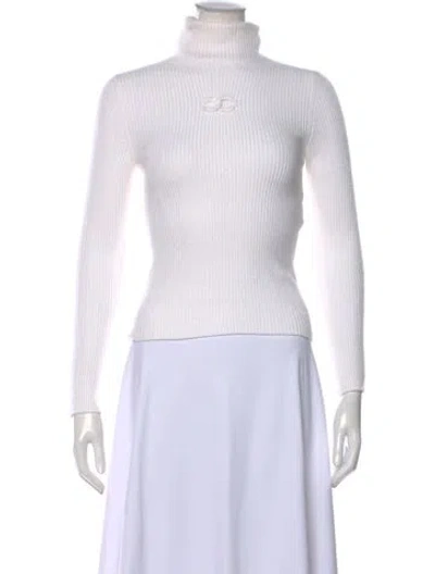 Pre-owned Chanel 2019 Coco Neige Sweater In White