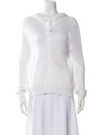 Pre-owned Chanel 2019 Crew Neck Hoodie In White