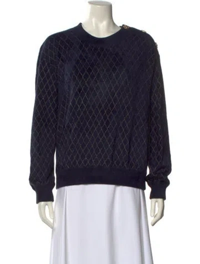 Pre-owned Chanel 2019 Crew Neck Sweatshirt In Blue