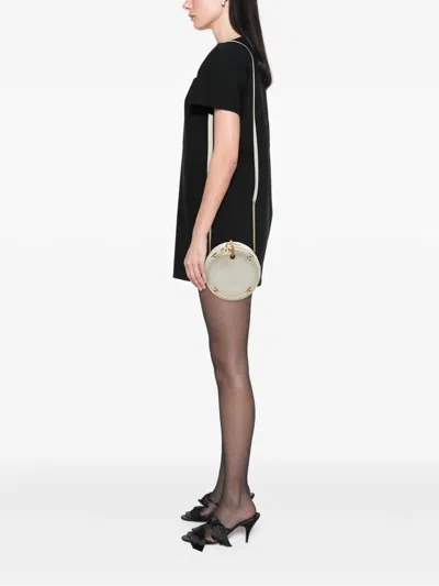 Pre-owned Chanel 2019 Crumpled Calfskin En Vogue Round Bag Satchel In White
