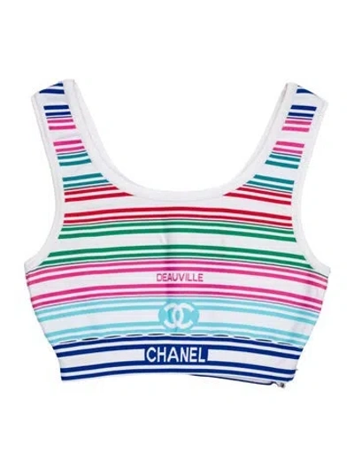 Pre-owned Chanel 2019 Deauville Sports Bra In White