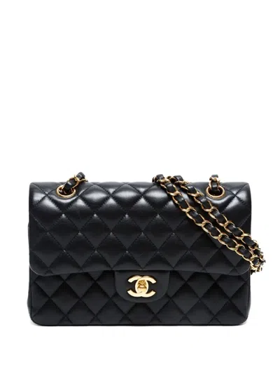 Pre-owned Chanel 2019 Double Flap Shoulder Bag In Black