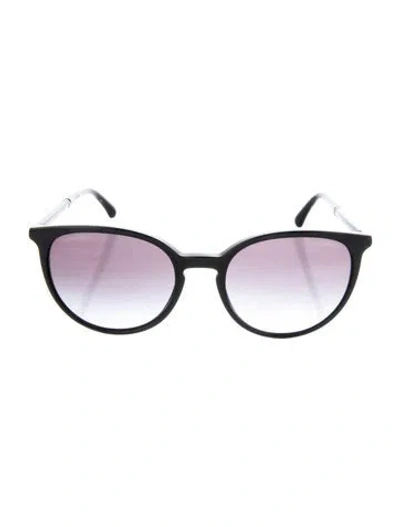 Pre-owned Chanel 2019 Faux Pearl Accents Sunglasses In Black