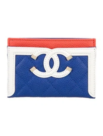 Pre-owned Chanel 2019 Filigree Card Holder Card Holder W/ Tags In Multi