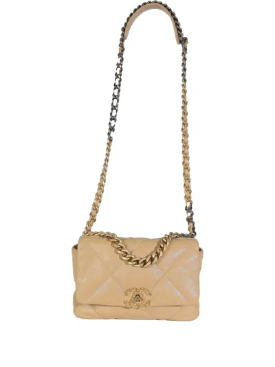 Pre-owned Chanel 2019 Flap Shoulder Bag In Neutral