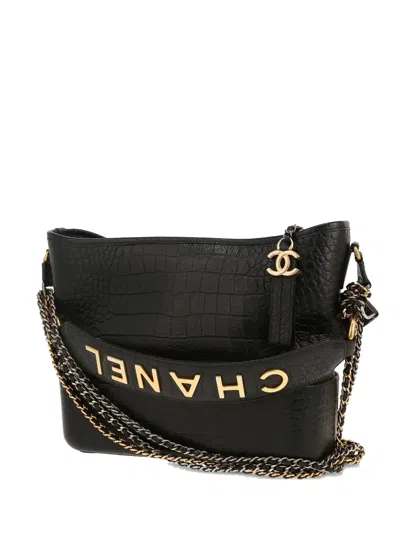 Pre-owned Chanel 2019 Gabrielle Shoulder Bag In Black