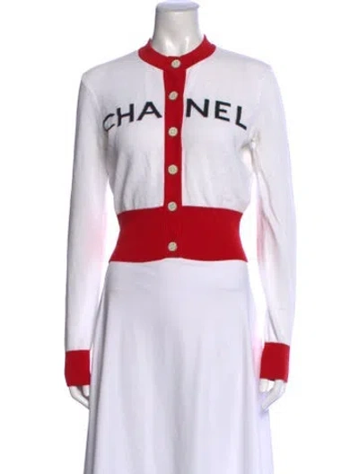 Pre-owned Chanel 2019 Graphic Print Sweater In Red/white