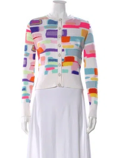 Pre-owned Chanel 2019 Graphic Print Sweater In White