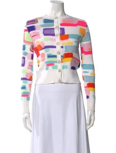 Pre-owned Chanel 2019 Graphic Print Sweater In White