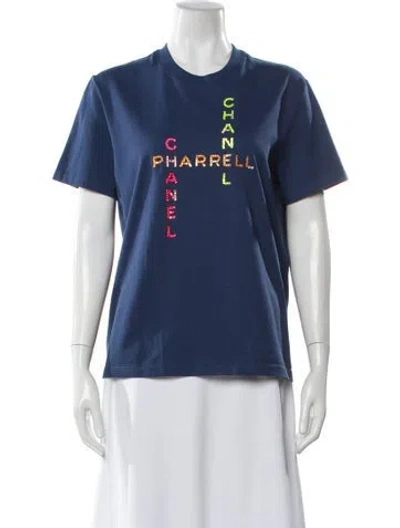Pre-owned Chanel 2019 Graphic Print T-shirt In Blue
