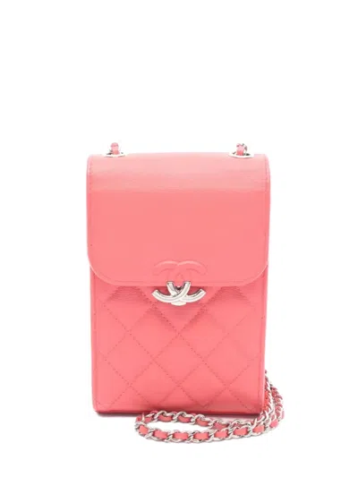 Pre-owned Chanel 2019 Half Coco Mark Matelassé Shoulder Bag In Pink