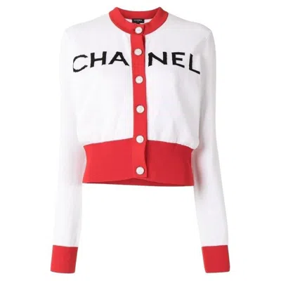 Pre-owned Chanel 2019 Iconic Spring Logo Cardigan In Gray