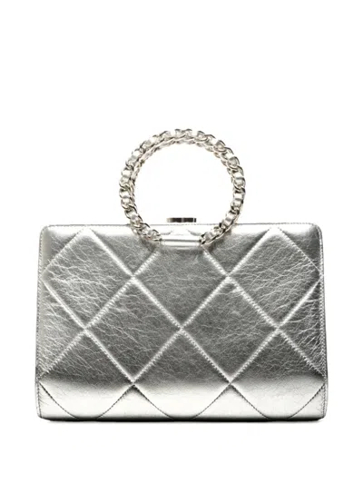 Pre-owned Chanel 2019 In The Loop Quilted Tote Bag In Silver