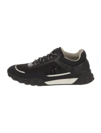 Pre-owned Chanel 2019 Interlocking Cc Logo Athletic Sneakers In Black