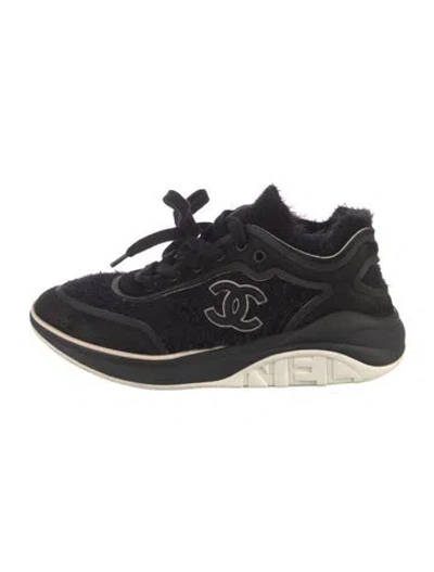 Pre-owned Chanel 2019 Interlocking Cc Logo Athletic Sneakers In Black