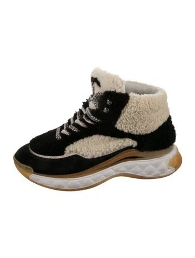 Pre-owned Chanel 2019 Interlocking Cc Logo Athletic Sneakers In Black
