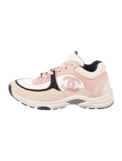 Pre-owned Chanel 2019 Interlocking Cc Logo Athletic Sneakers In Pink
