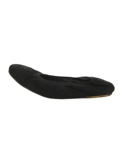 Pre-owned Chanel 2019 Interlocking Cc Logo Ballet Flats In Black