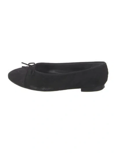 Pre-owned Chanel 2019 Interlocking Cc Logo Ballet Flats In Black