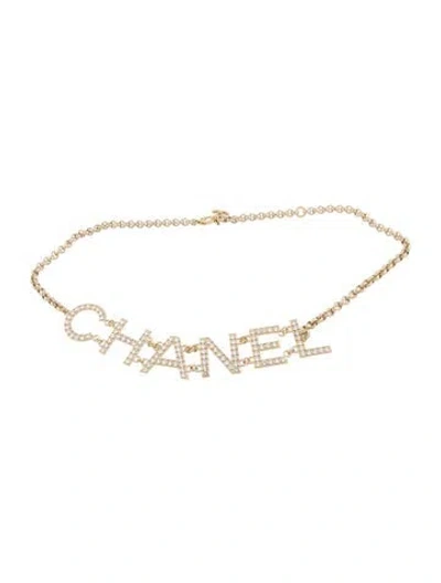 Pre-owned Chanel 2019 Interlocking Cc Logo Belt In Gold