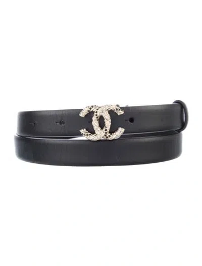 Pre-owned Chanel 2019 Interlocking Cc Logo Belt Kit In Black