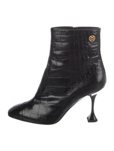 Pre-owned Chanel 2019 Interlocking Cc Logo Boots In Black