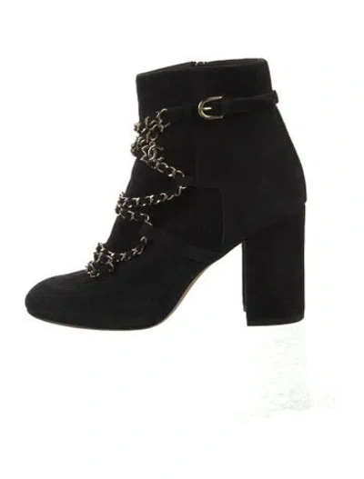 Pre-owned Chanel 2019 Interlocking Cc Logo Boots In Black