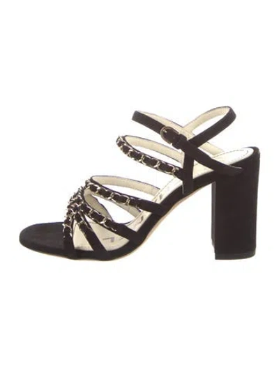 Pre-owned Chanel 2019 Interlocking Cc Logo Gladiator Sandals In Black