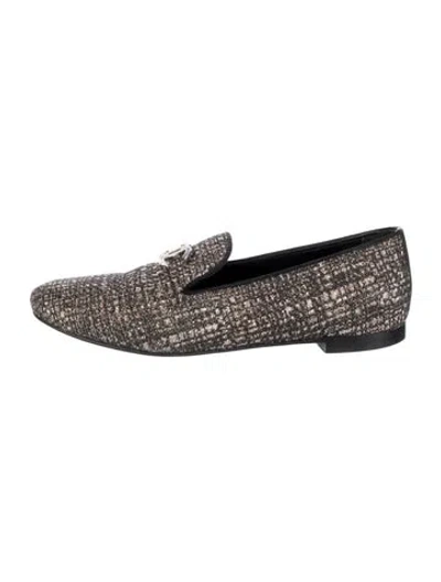 Pre-owned Chanel 2019 Interlocking Cc Logo Loafers In Gold/metallic