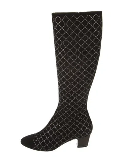 Pre-owned Chanel 2019 Interlocking Cc Logo Rain Boots In Black