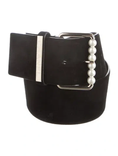 Pre-owned Chanel 2019 Interlocking Cc Logo Waist Belt In Black