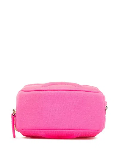 Pre-owned Chanel 2019 Jersey 19 Round Clutch On Chain Satchel In Pink