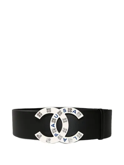 Pre-owned Chanel 2019 La Pausa Cc Belt In Black