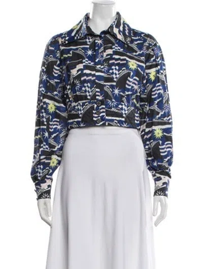 Pre-owned Chanel 2019 La Pausa Crop Top In Blue