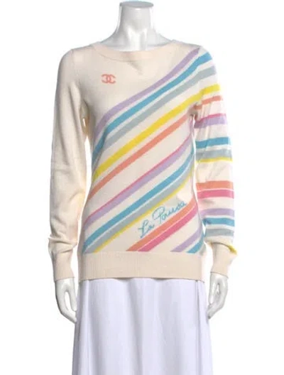 Pre-owned Chanel 2019 La Pausa Sweater In Neutrals/pink