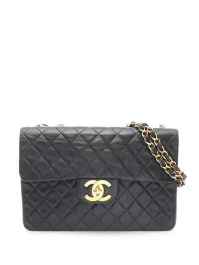 Pre-owned Chanel 2019 Large Matelassé 34 Shoulder Bag In Black