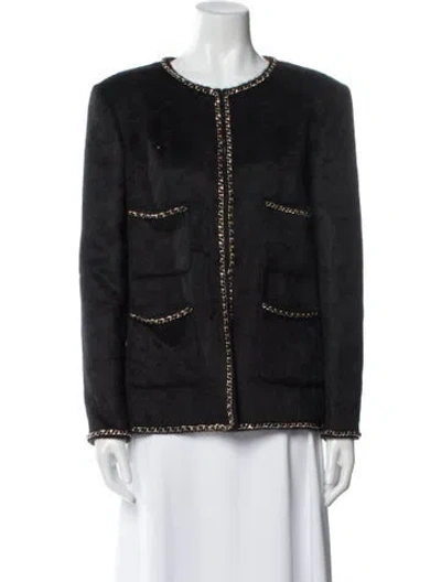 Pre-owned Chanel 2019 Llama Denim Jacket In Black