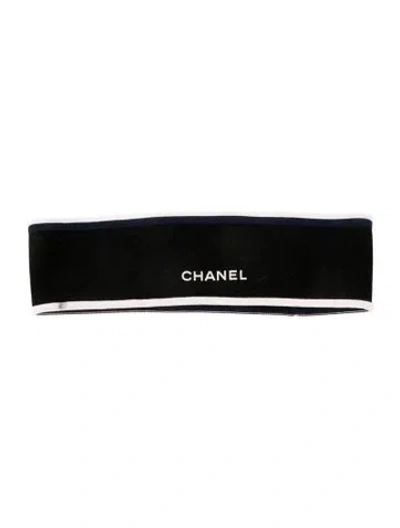 Pre-owned Chanel 2019 Logo Headband In Black