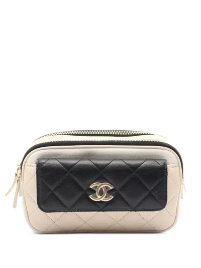 Pre-owned Chanel 2019 Matelasse Belt Bag In Neutrals